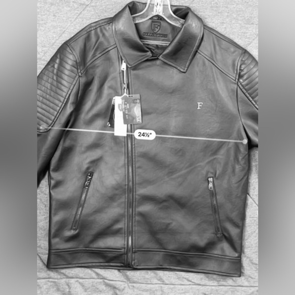 Leggi Tutto F Collection Biker Leather Jacket Men XXL Motorcyclist NWT Gorpcore - Picture 3 of 16